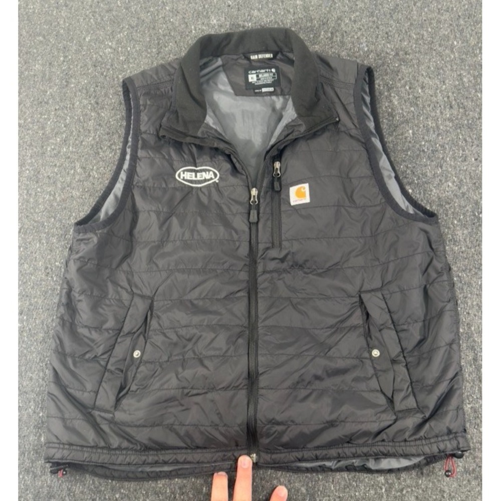 Carhartt Rain defender Black Quilted Work Vest Unisex Size XL Black Vest